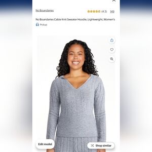 No Boundaries Cable Knit Sweater Hoodie